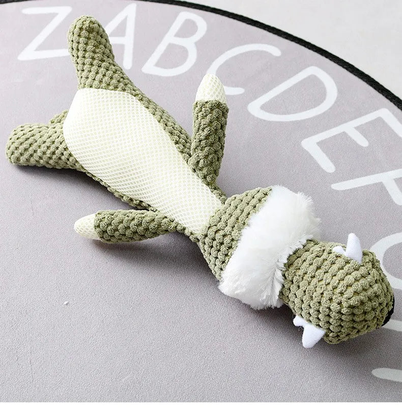 Plush squeaky chew toy for small dogs, supports teeth grinding