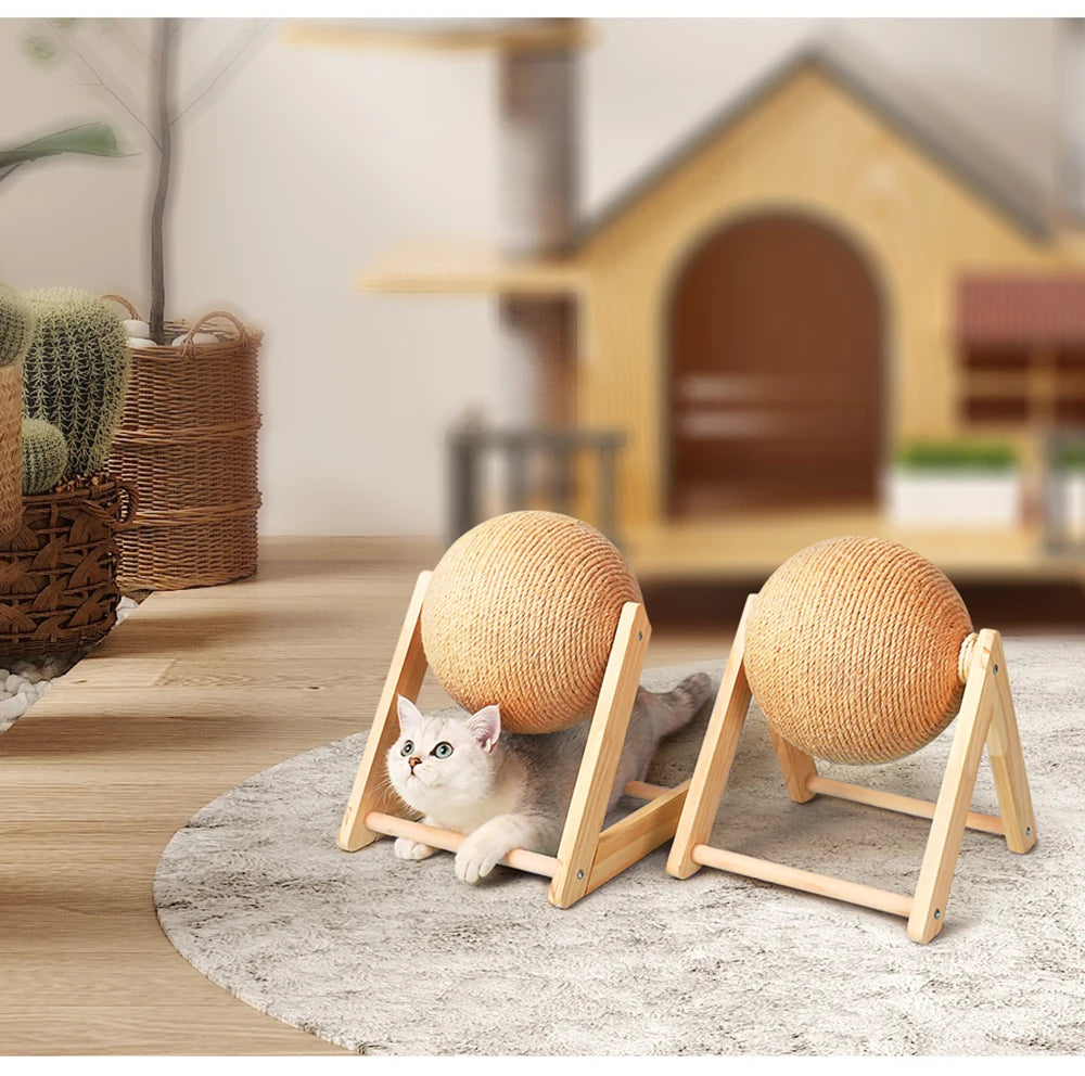 Sisal rope scratching ball board for cats