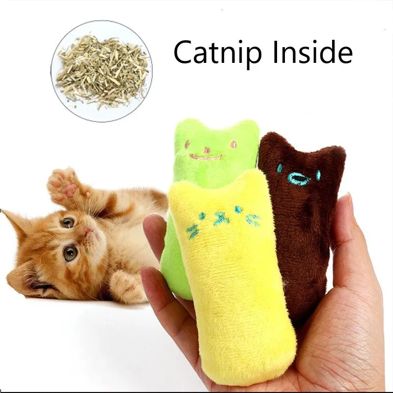 Soft plush catnip chew toy for cats and kittens