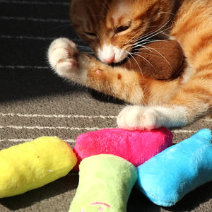 Soft plush catnip chew toy for cats and kittens