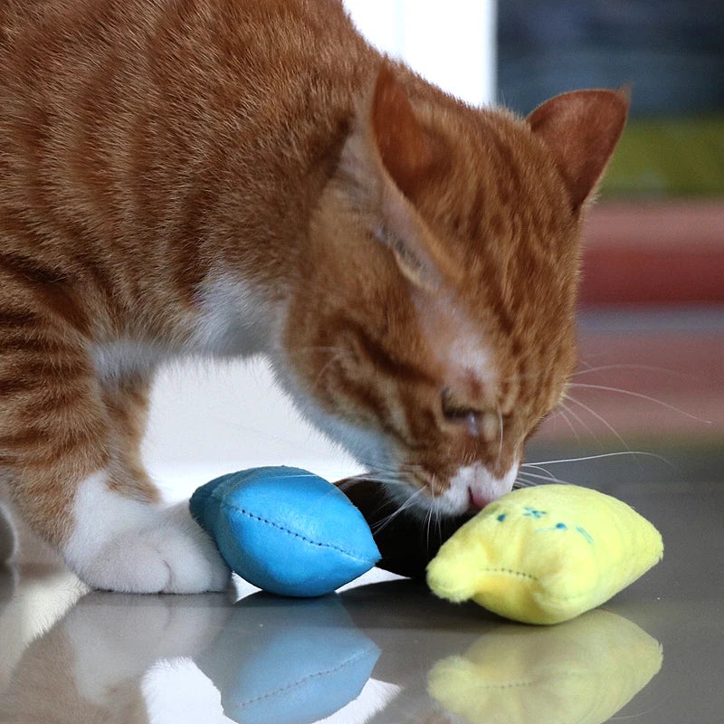 Soft plush catnip chew toy for cats and kittens