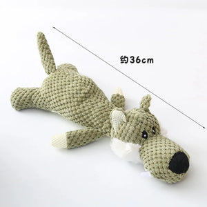 Plush squeaky chew toy for small dogs, supports teeth grinding