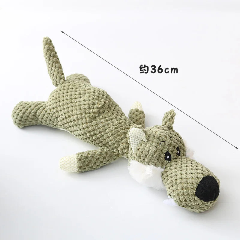 Plush squeaky chew toy for small dogs, supports teeth grinding
