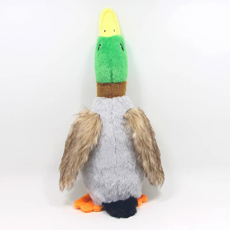 Plush duck squeaky chew toy for small to medium dogs