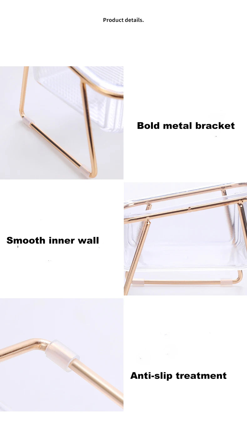 Raised double bowl feeder for cats and dogs