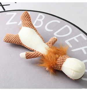 Plush squeaky chew toy for small dogs, supports teeth grinding