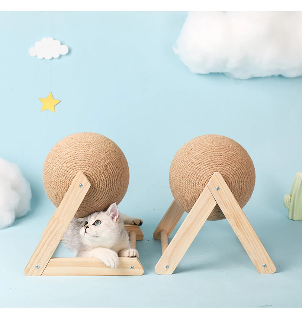 Sisal rope scratching ball board for cats