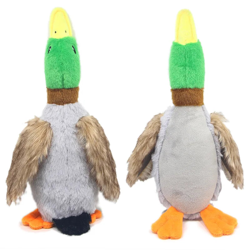 Plush duck squeaky chew toy for small to medium dogs