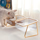 Raised double bowl feeder for cats and dogs