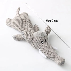 Plush squeaky chew toy for small dogs, supports teeth grinding