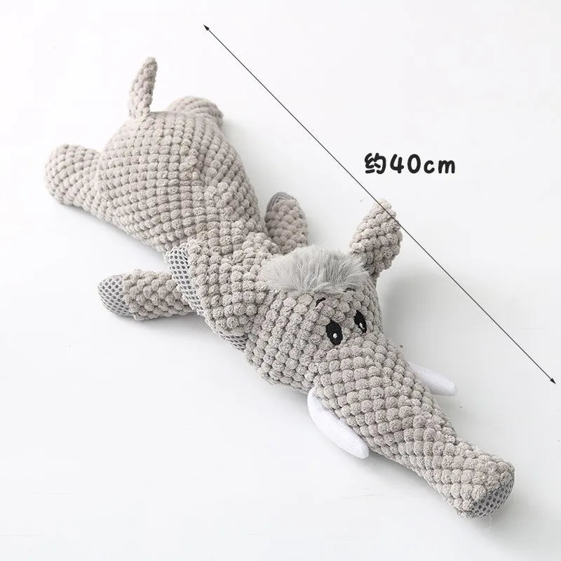 Plush squeaky chew toy for small dogs, supports teeth grinding