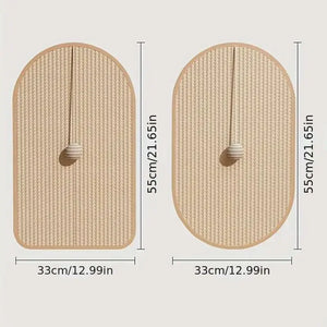 Natural sisal wall-mounted scratch pad for cats