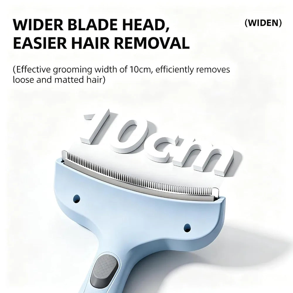 Curved deshedding grooming comb for dogs and cats