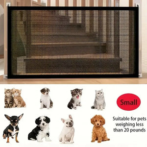 Foldable breathable mesh safety gate for dogs