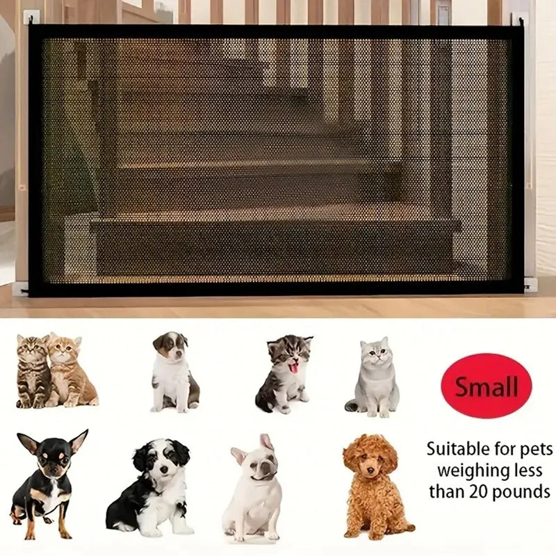 Foldable breathable mesh safety gate for dogs