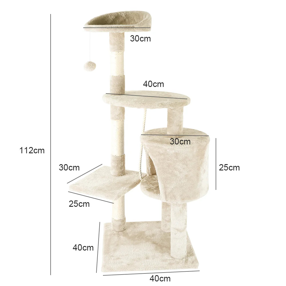 Cat tree condo with scratching post and cosy perches