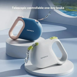 Retractable dog leash with adjustable 3m or 5m length