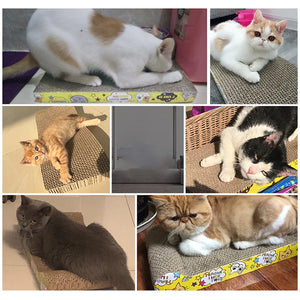 Reversible corrugated cardboard scratching pad for cats
