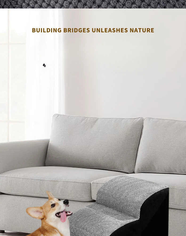 Foldable non-slip pet steps and ramp for dogs and cats