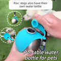 Stainless steel dog water bottle with built-in silicone bowl