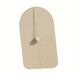 Natural sisal wall-mounted scratch pad for cats