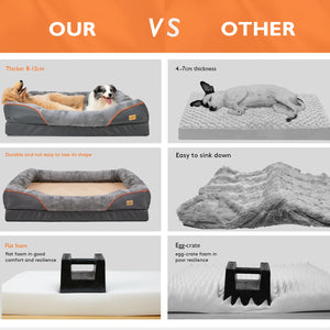 Large fleece dog bed with removable washable waterproof cover
