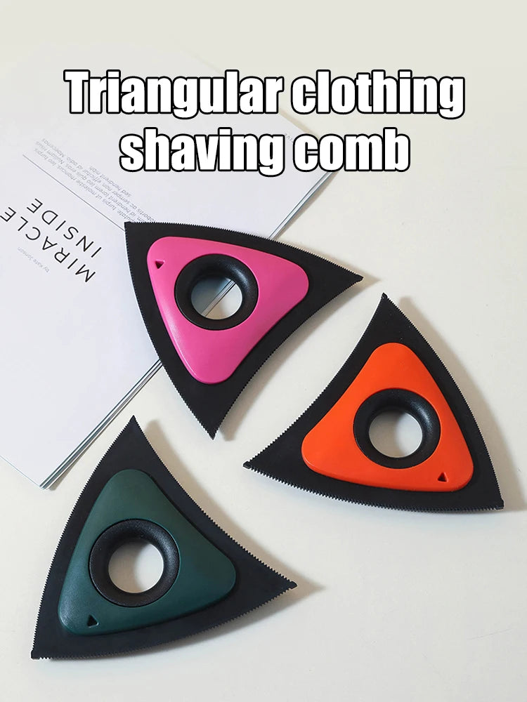 Reusable triangular pet hair remover brush for furniture and carpets