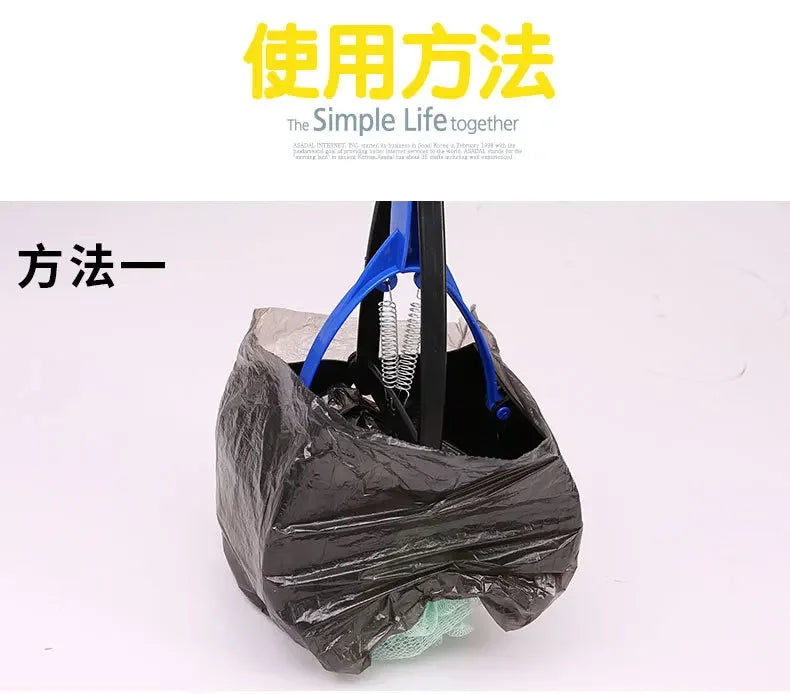 Foldable long-handle poop scooper for outdoor dog cleanup