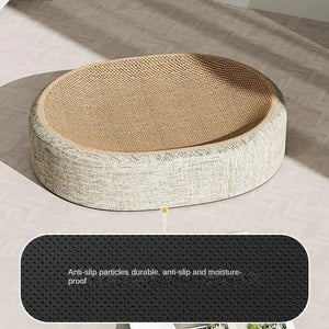 Oval sisal scratcher bed and lounger for indoor cats