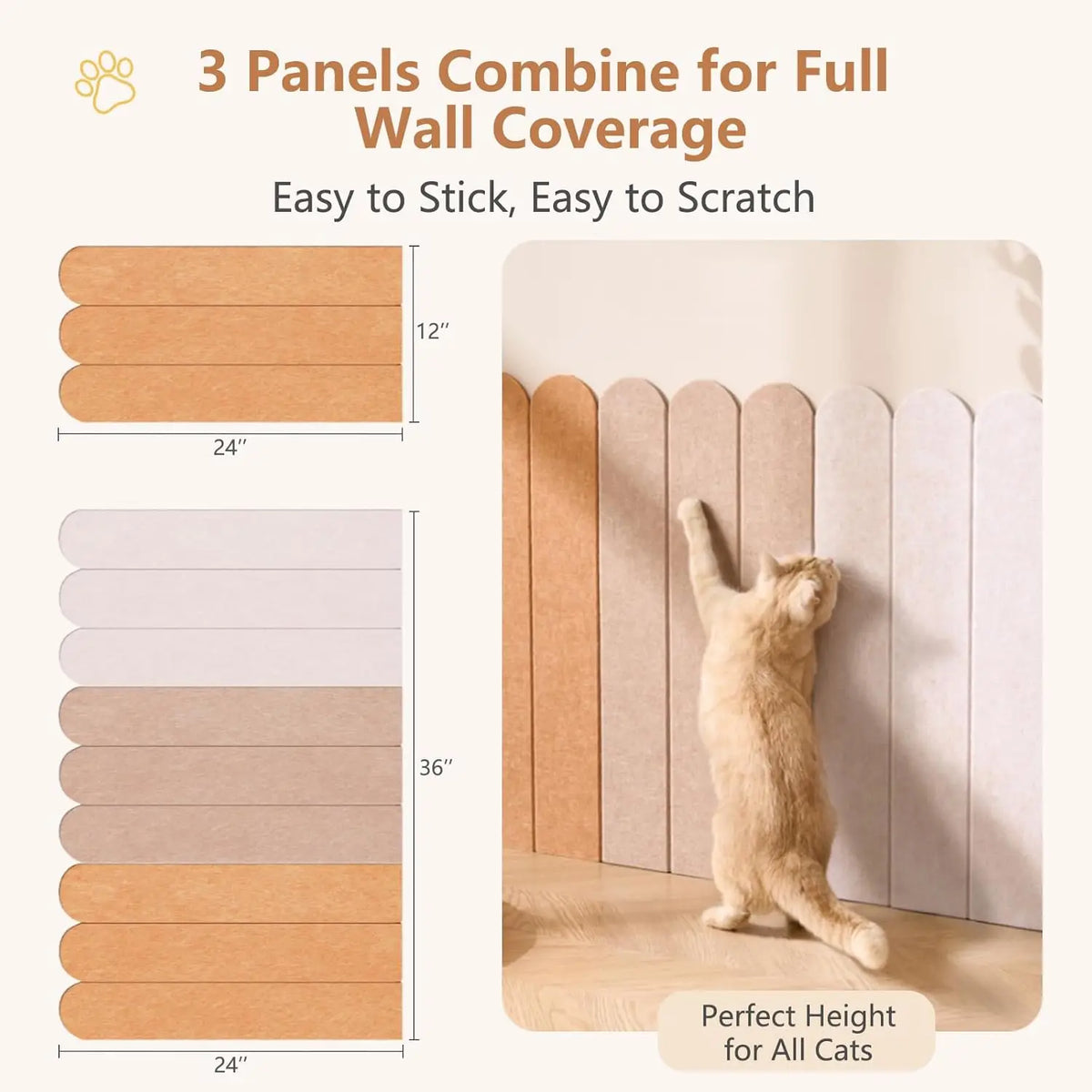 Self-adhesive scratch-resistant mat for cats to protect furniture