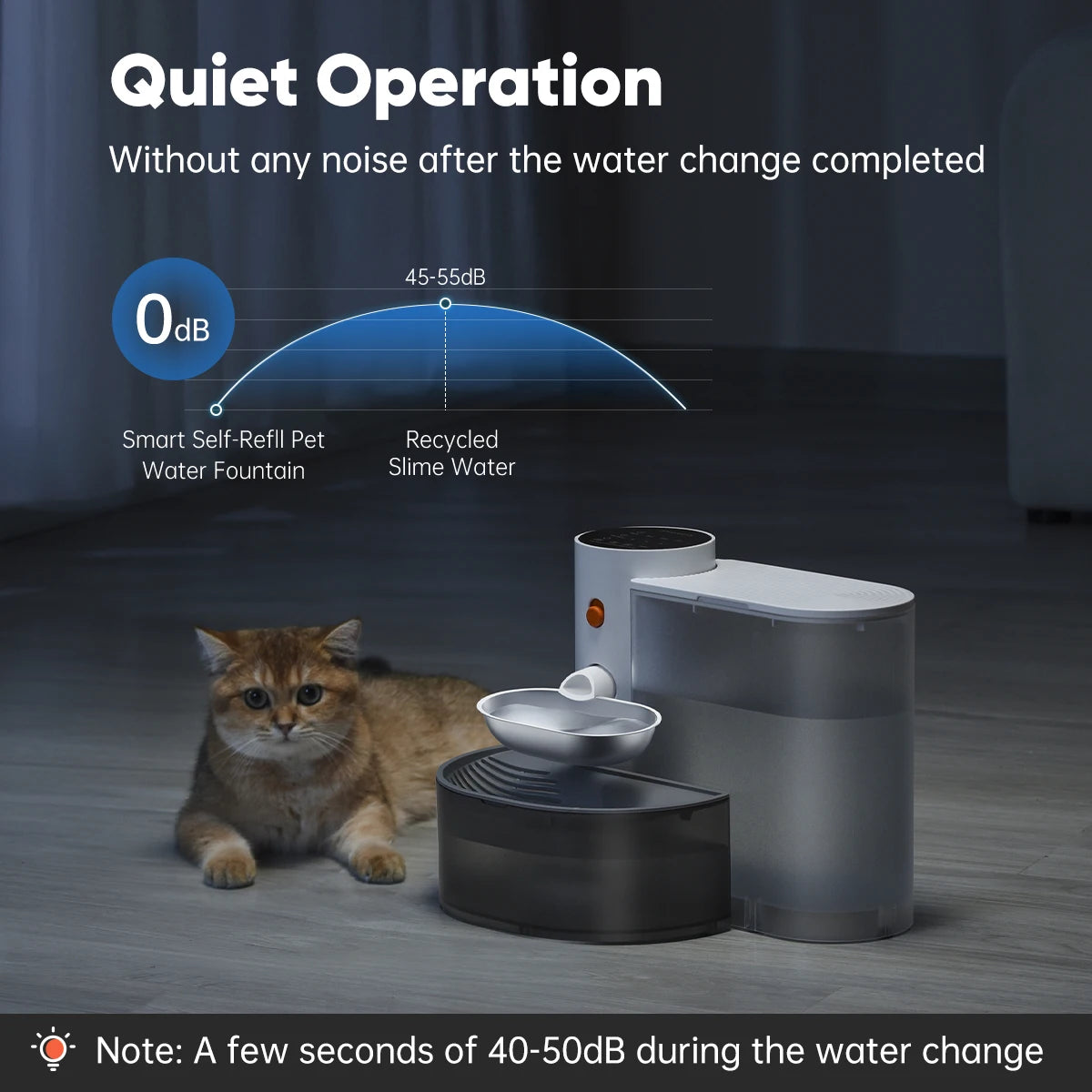 Automatic stainless steel water fountain dispenser for cats