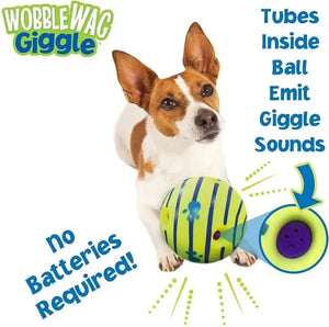 Interactive giggle ball toy for dog IQ training and play