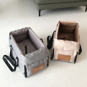 Padded car booster seat with washable cover for small dogs