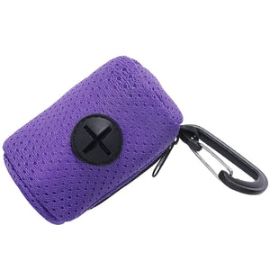 Mesh dog poop bag holder and dispenser for lead or belt