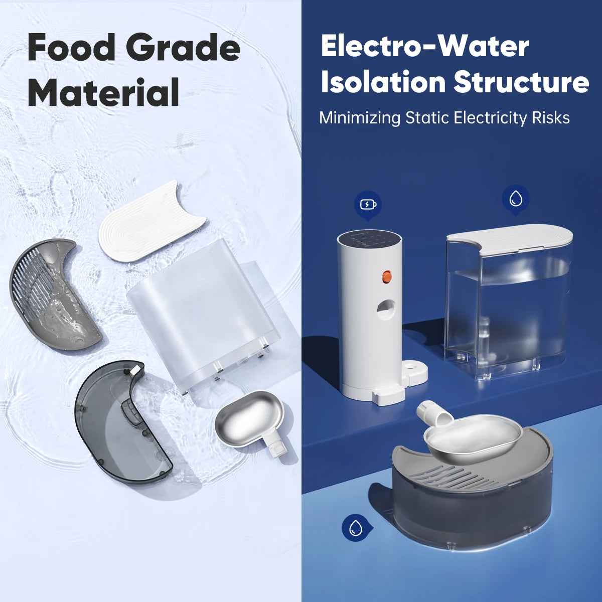 Automatic stainless steel water fountain dispenser for cats