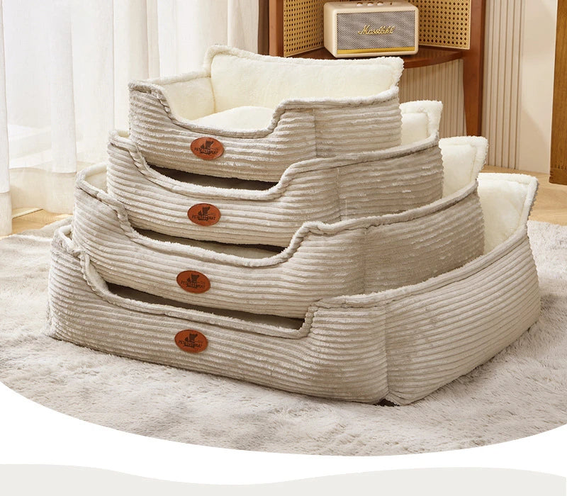Washable corduroy pet sofa bed for small to medium dogs and cats