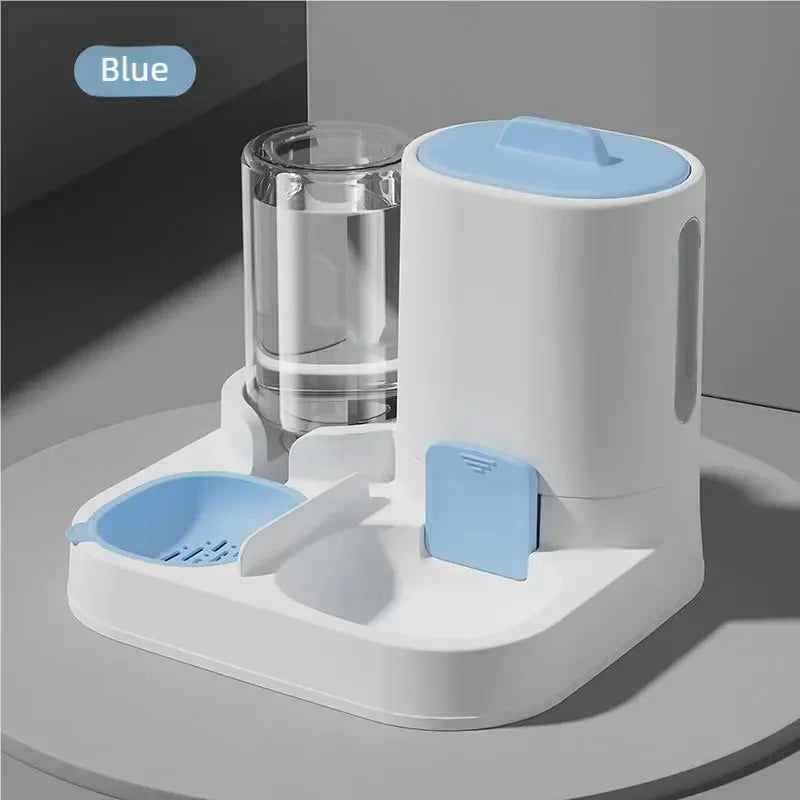 Gravity-fed spill-proof water dispenser for cats and dogs, no electricity needed