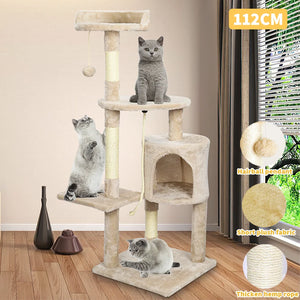 Cat tree condo with scratching post and cosy perches