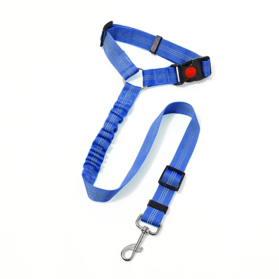 Elastic reflective nylon car seatbelt leash for dogs