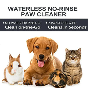 Rinse-free paw cleaning foam with silicone brush for dogs and cats