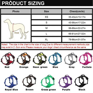 Reflective breathable nylon vest harness for small to large dogs