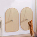 Natural sisal wall-mounted scratch pad for cats