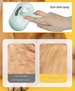 Spray mist grooming comb for cat fur cleaning and massage