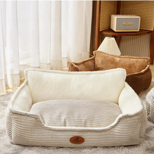 Washable corduroy pet sofa bed for small to medium dogs and cats
