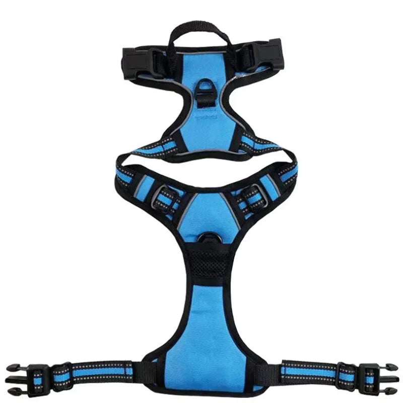 Reflective breathable nylon vest harness for small to large dogs