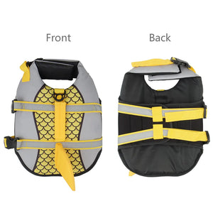 Shark-print swim vest life jacket for dogs