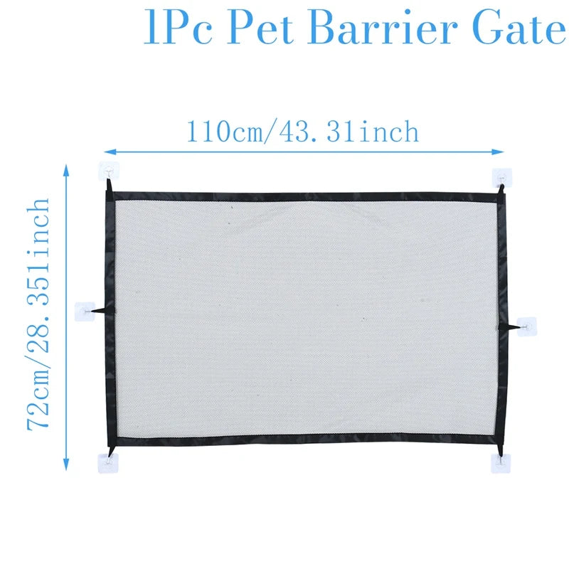 Foldable breathable mesh safety gate for dogs
