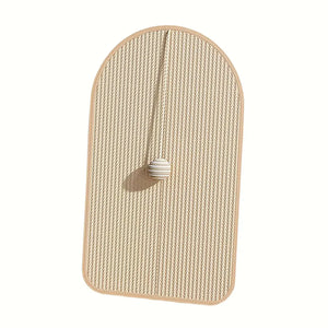 Natural sisal wall-mounted scratch pad for cats