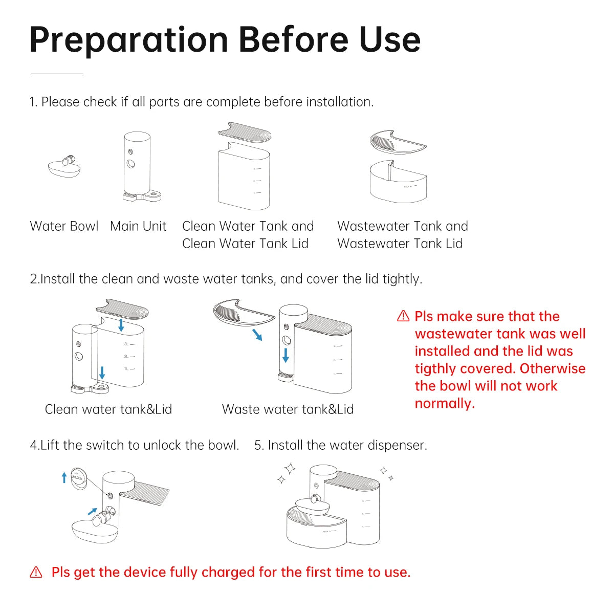 Automatic stainless steel water fountain dispenser for cats