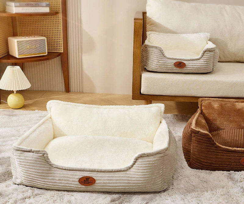 Washable corduroy pet sofa bed for small to medium dogs and cats